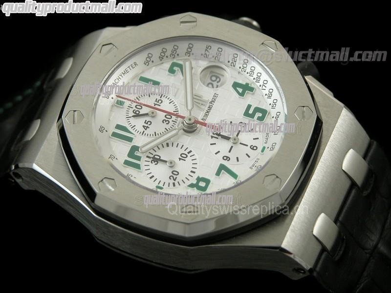 Audemars Piguet Royal Oak Pride of Mexico Limited Edition Chronograph-White Checkered Dial-Black Leather Bracelet