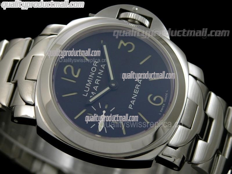 Panerai PAM111 Superlume Handwound Watch-Black Dial/Subdials-Stainless Steel Strap