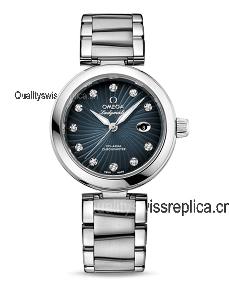 Omega De Ville Ladymatic Automatic Watch-Dark Blue Coral Design Dial
