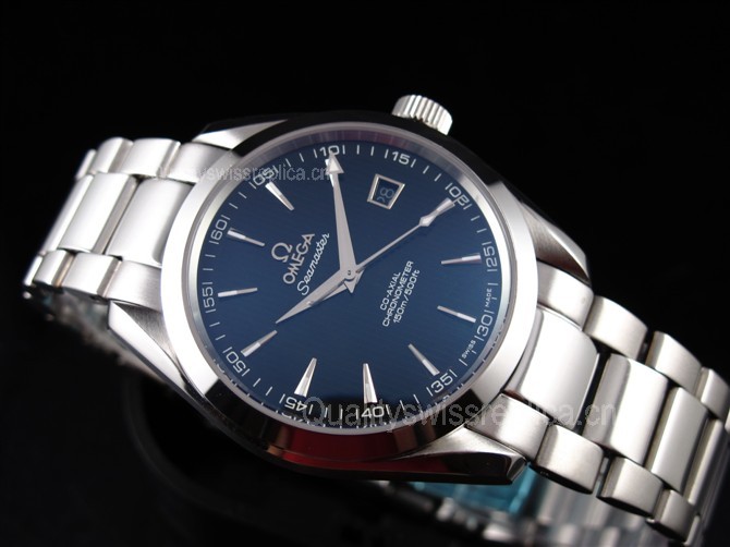 Omega Sea-Master OM6229 Automatic-Blue Dial-Gormment Markers -Brushed Stainless Steel Strap