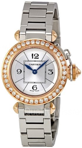  Cartier Pasha Silver Swiss Quartz Ladies Watch WJ124021