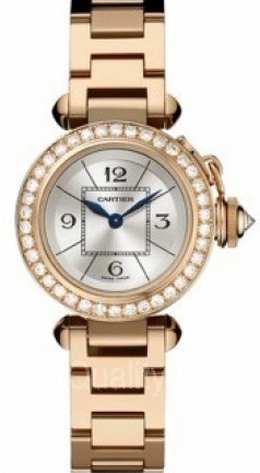 Cartier Pasha Silver Swiss MHH157 Quartz Ladies Watch WJ124013