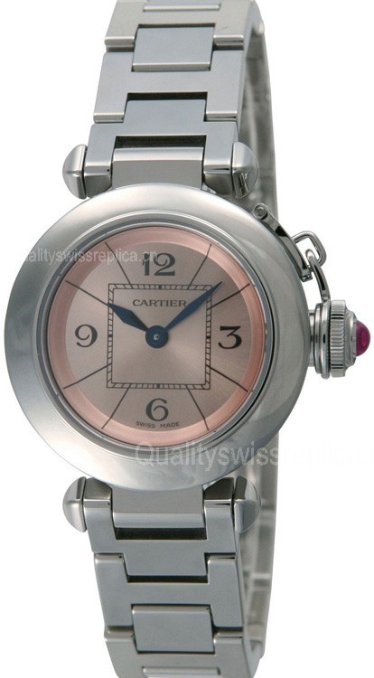  Cartier Pasha Pink Swiss 2824 Quartz Ladies Watch W3140008