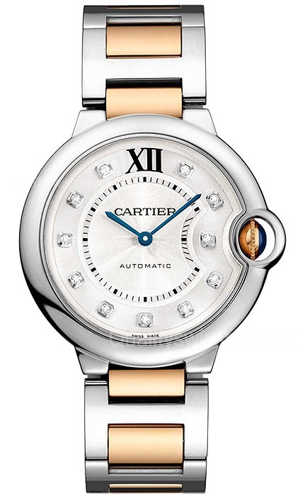 Cartier Ballon Bleu Silver Swiss 2824 Automatic Ladies Watch WE902031 