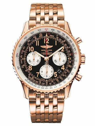 Breitling Navitimer Automatic Chronograph Rose Gold Black Dial