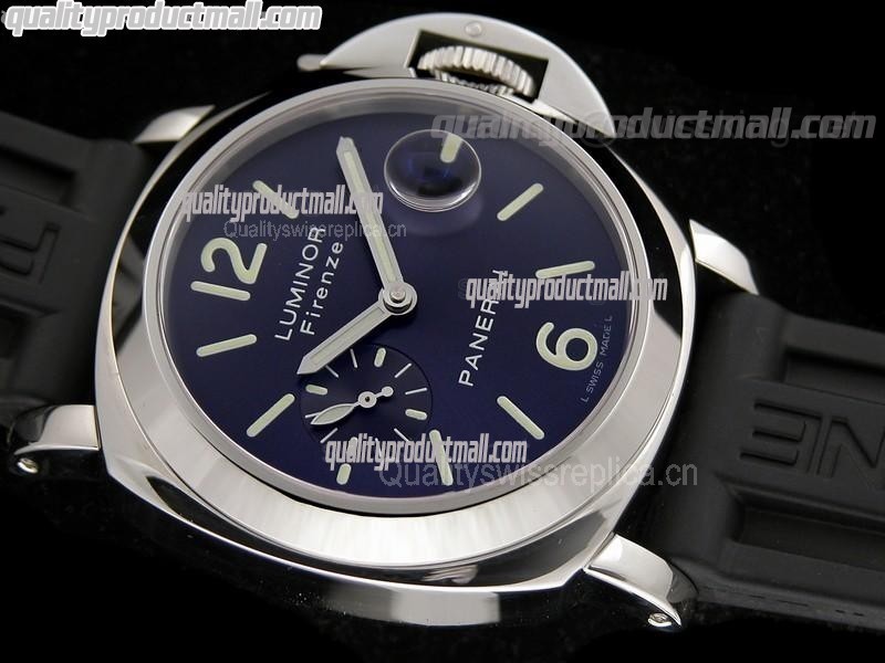 Panerai Luminor PAM229 Firenze Special Edition Automatic Watch-Blue Dial Blue Subdials-Black Rubber Strap