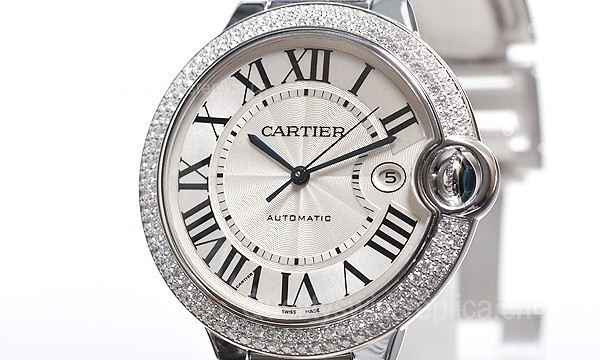 Cartier Ballon Bleu Swiss 2824 Automatic Man Watch 42mm Diamond Bezel