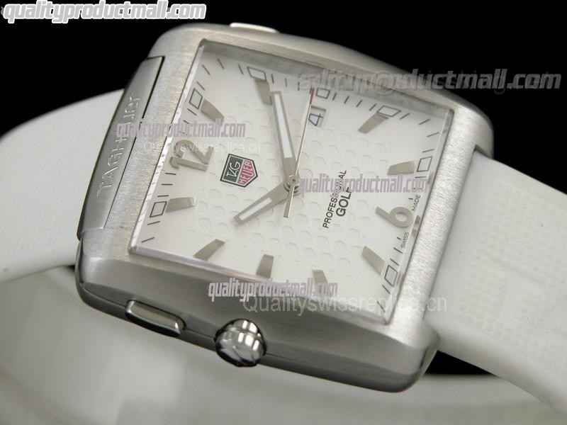 Tag Heuer Golf Professional Swiss Quartz Watch-White Dial-White Rubber Strap