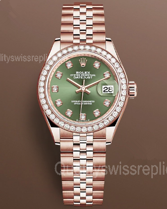 Rolex Lady-Datejust 279135rbr-0015 Automatic Watch Olive Green Dial 28mm