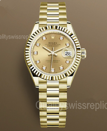 Rolex Lady-Datejust 279178-0017 Automatic Watch Golden Dial 28mm