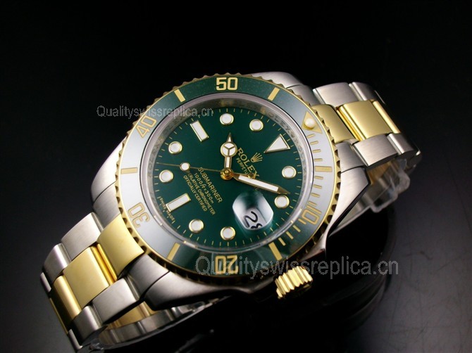 Rolex Submariner 116610LV-1Automatic 18k Gold-Green Luminous Dial-Stainless Steel Strap