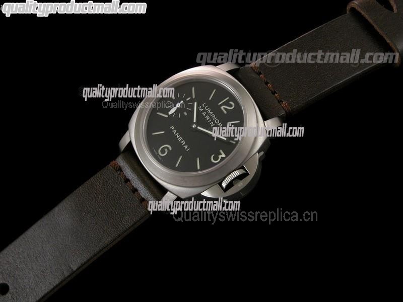 Panerai PAM177 Titanium Handwound Watch - Walnut Leather Strap
