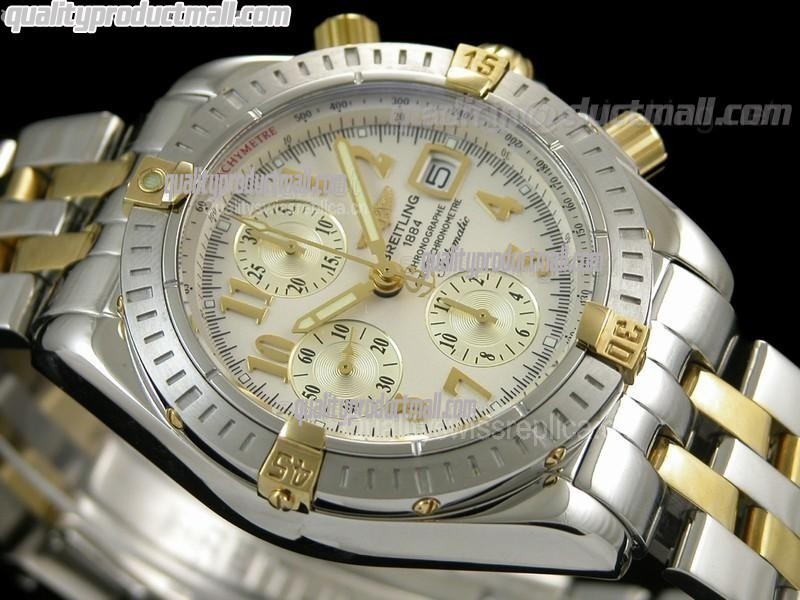 Breitling Choromat Evoluliton V3 Chronograh - White Dial - Bi Tone - Numerals