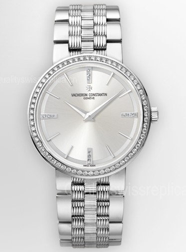 Vacheron Constantin Patrimony Silver Swiss 1202 Quartz Ladies Watch 25557/Q01G-9276 