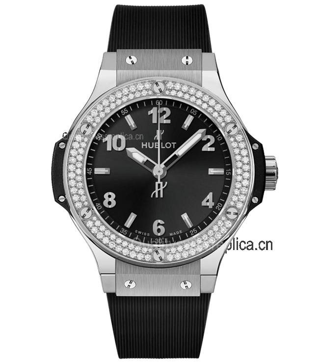 Hublot Big Bang Quartz Watch Diamonds Black Dial - 38mm 