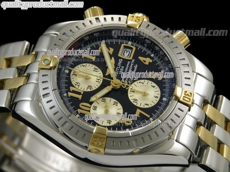 Breitling Choromat Evoluliton V3 Chronograh - Black Dial - Bi Tone - Numerals