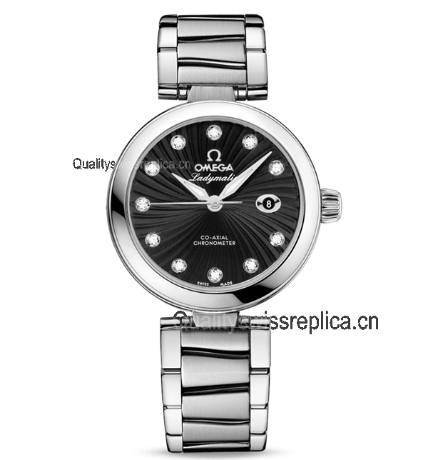 Omega De Ville Ladymatic Automatic Watch Black Dial 34mm  