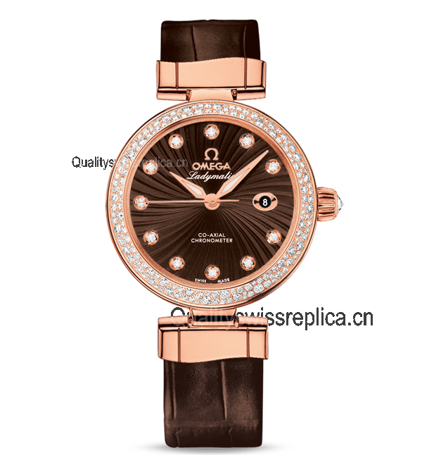 Omega De Ville Ladymatic Automatic Watch Brown Leather Strap 34mm