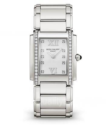  Patek Philippe Twenty~4 Quartz Swiss E 15 Ladies Watch 4910/10A White Dial