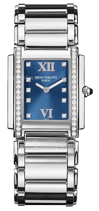 Patek Philippe Twenty~4 Quartz Swiss E 15 Ladies Watch 4910/10A-012 Blue Dial