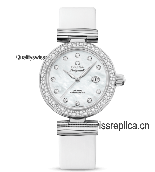 Omega De Ville Ladymatic Automatic Watch White MOP Dial 34mm  