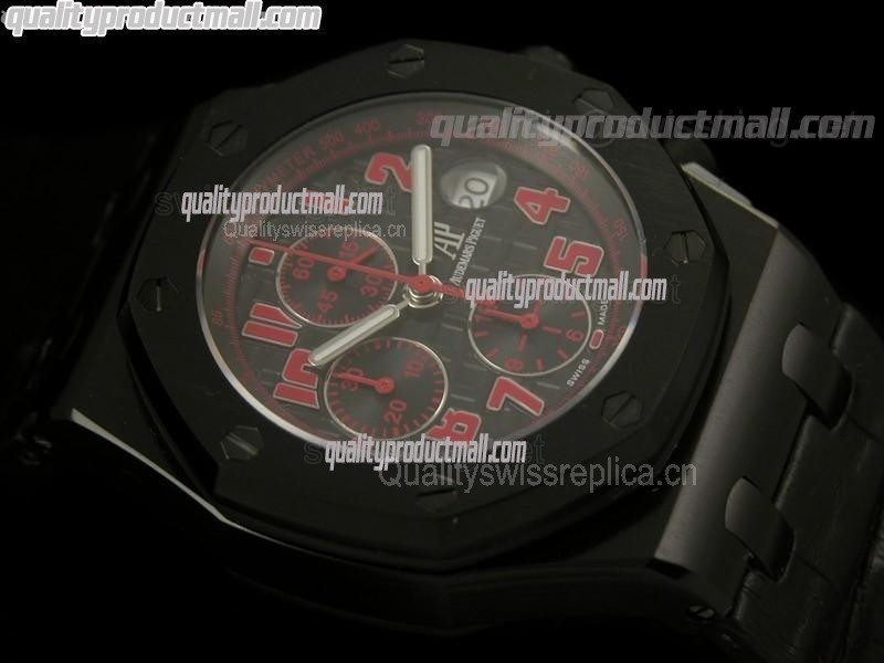 Audemars Piguet Royal  Las Vegas Strip Limited Edition Chronograph-Black Checkered Dial-PVD-Black Leather Strap