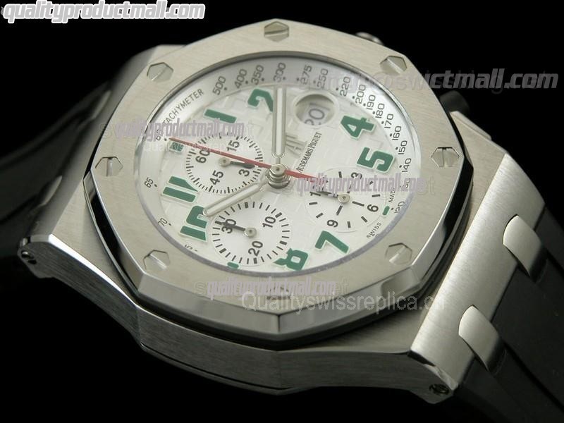 Audemars Piguet Royal Oak Pride of Mexico Limited Edition Chronograph-White Checkered Dial-Black Rubber Bracelet