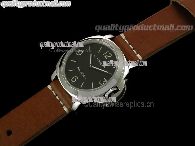 Panerai PAM112 1:1 Mirror Replica Handwound Watch - Tan Leather Strap