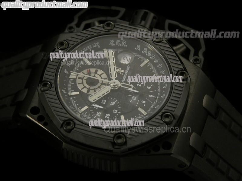 Audemars Piguet Royal Oak SURVIVOR Limited Edition Chronograph-Black Checkered Dial-Black Rubber Strap