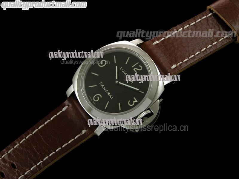 Panerai PAM112 1:1 Mirror Replica Handwound Watch - Dark Tan Leather Strap