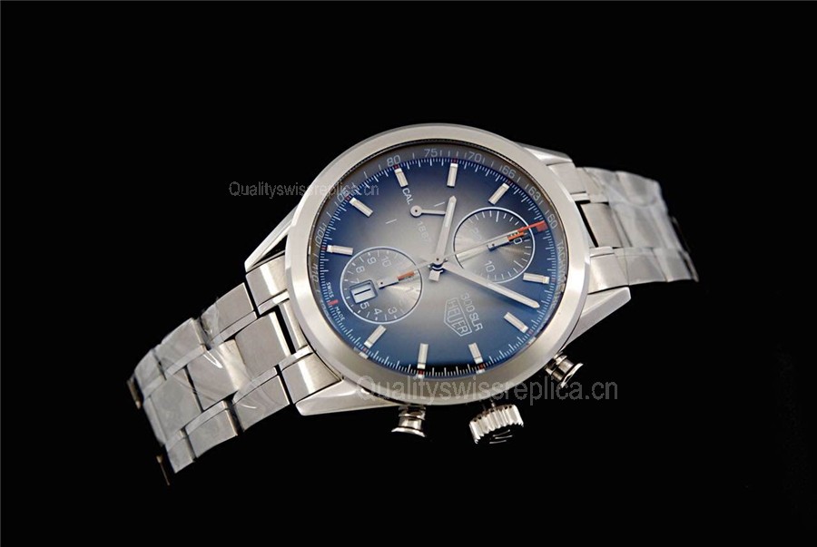 Tag Heuer Carrera Chronograph-Blue Dial White Index Hour Markers-Stainless Steel Bracelet