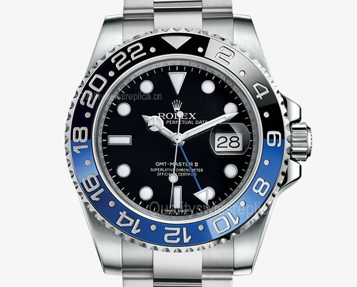 The New Version - The words "GMT-Master II" at 6:00 is  WHITE (Same as Rolex Official Site). 