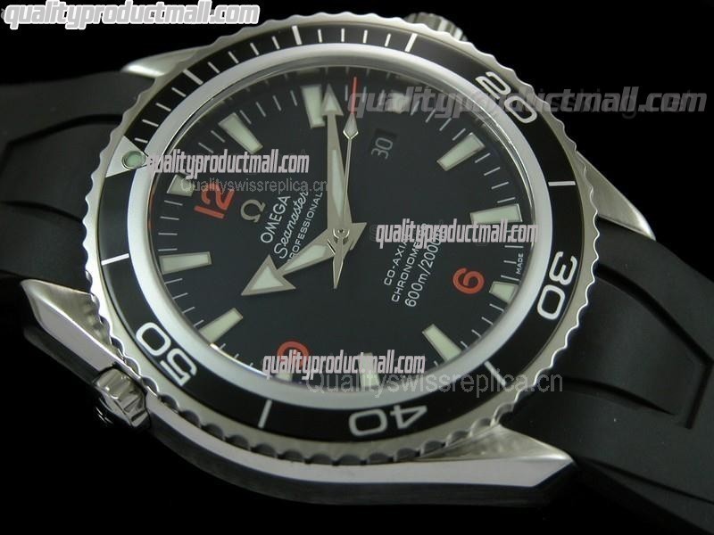 Omega Sea-Master Automatic Ultimate- Black Dial Black Bezel- Lumed Stick Markers-Black Rubber Strap