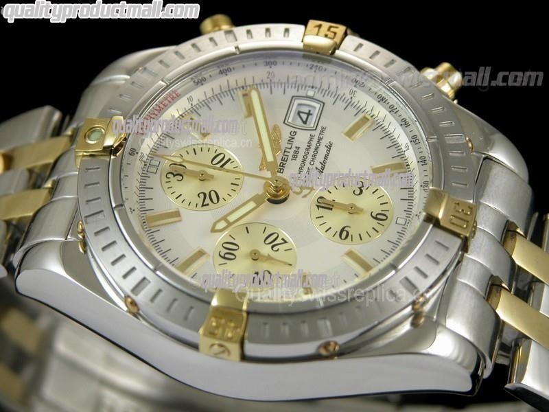 Breitling Choromat Evoluliton V3 Chronograh - White Dial - Bi Tone