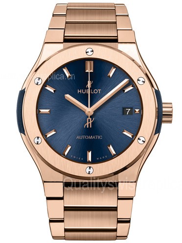 Hublot Classic Fusion Automatic Watch Blue Dial 548.OX.7180.OX 42mm 