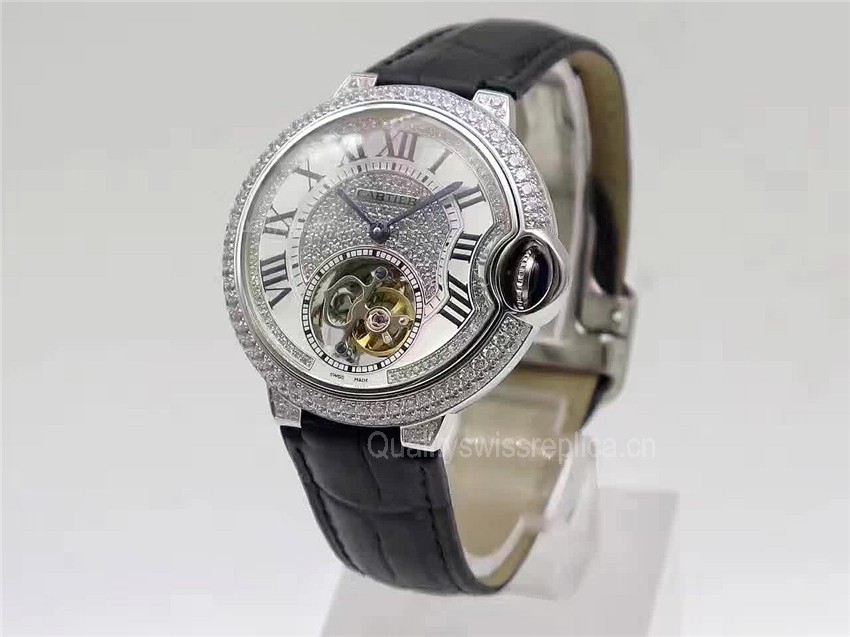 Cartier Ballon Bleu Tourbillon Diamonds Watch 39mm HPI00716