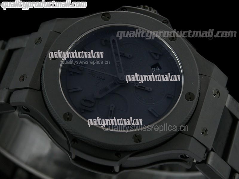 Hublot Big Bang All Black II Limited Edition Chronograph-All Black Dial Numeral Hour Markers-Malte Ceramic Bracelet