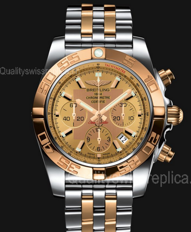Breitling Chronomat Automatic Chronograph Gold Dial 44mm