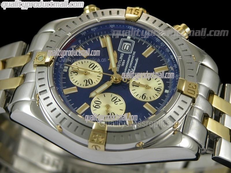 Breitling Choromat Evoluliton V3 Chronograh - Blue Dial - Bi Tone