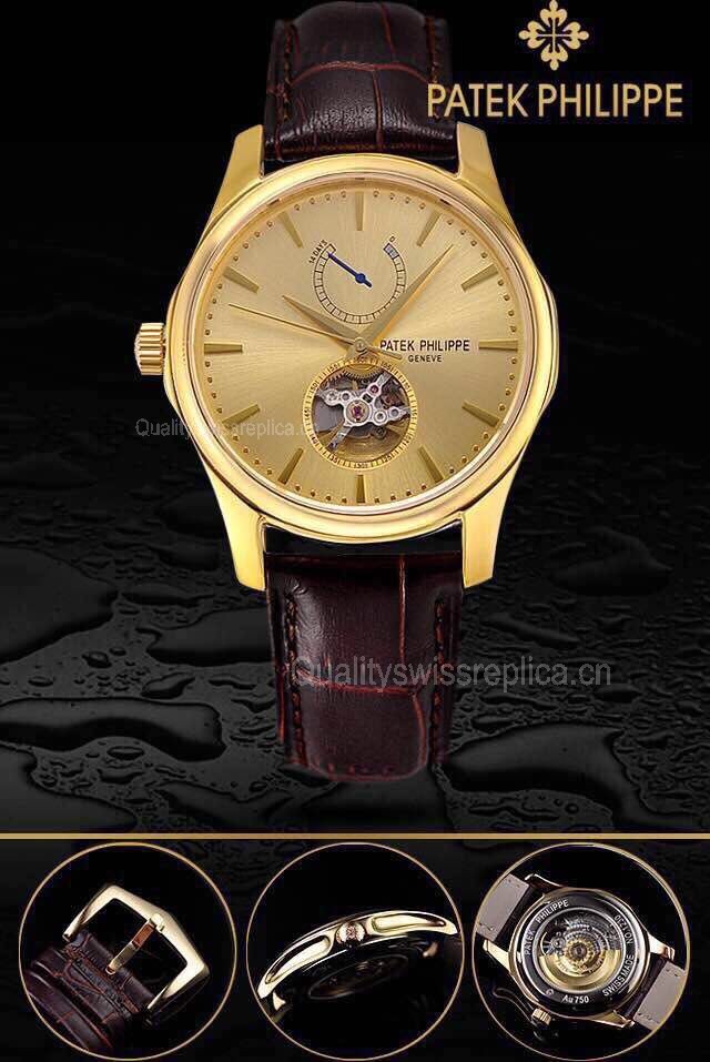 Patek Philippe 2015 Basel Complication Automatic Watch-Yellow Gold Dial-Brown Leather Strap