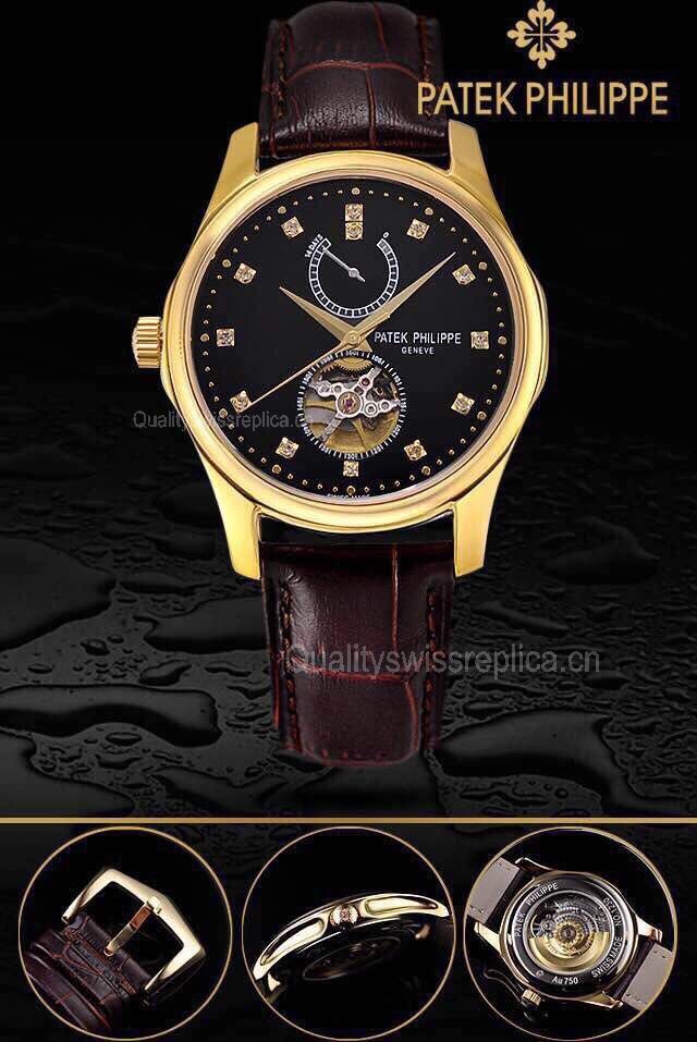Patek Philippe 2015 Basel Complication Automatic Watch-Diamonds Markers Black Dial-Brown Leather Strap