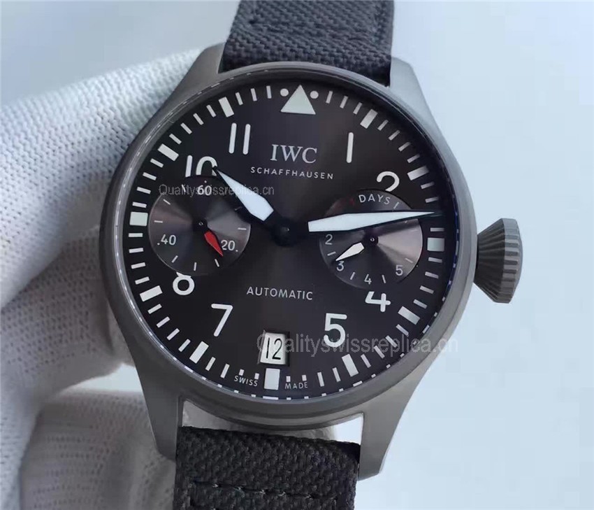 IWC Pilot 7 Days Swiss Automatic Chronograph Black Gray Dial  