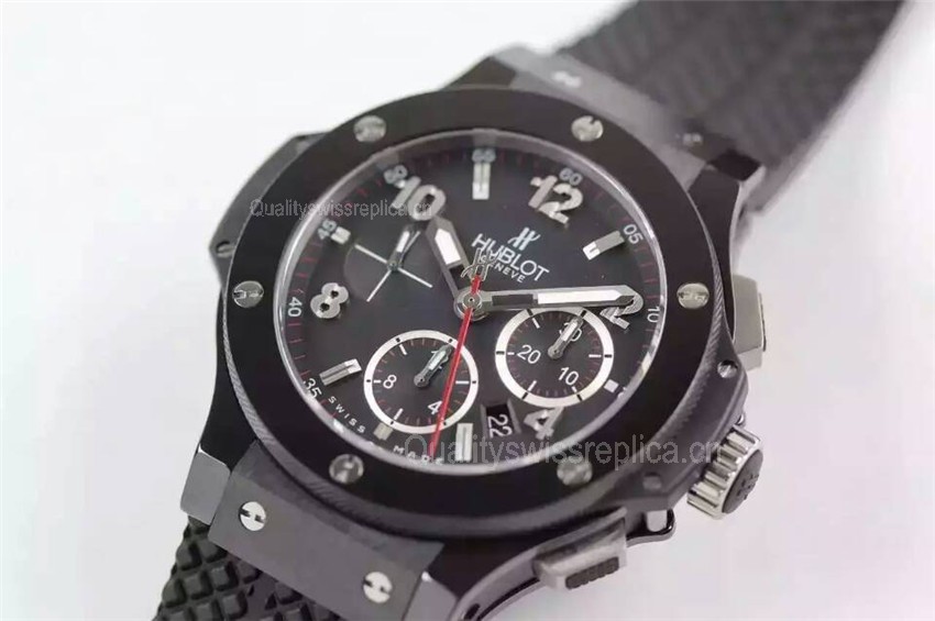 Hublot Big Bang Automatic Chronograph-Ceramic Bezel-Silver Ring