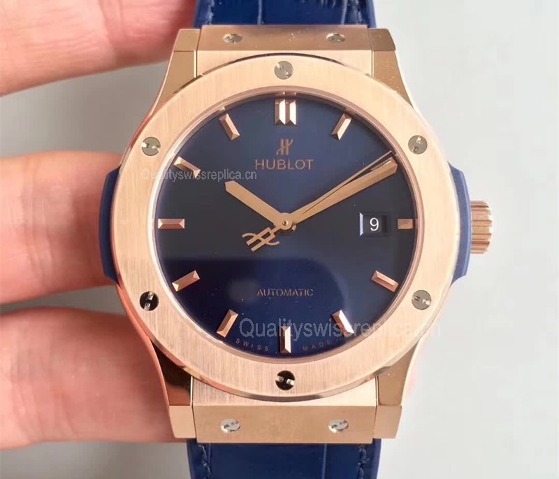 Hublot Classic Fusion Automatic Watch 542.OX.7180.LR Blue Dial 42mm