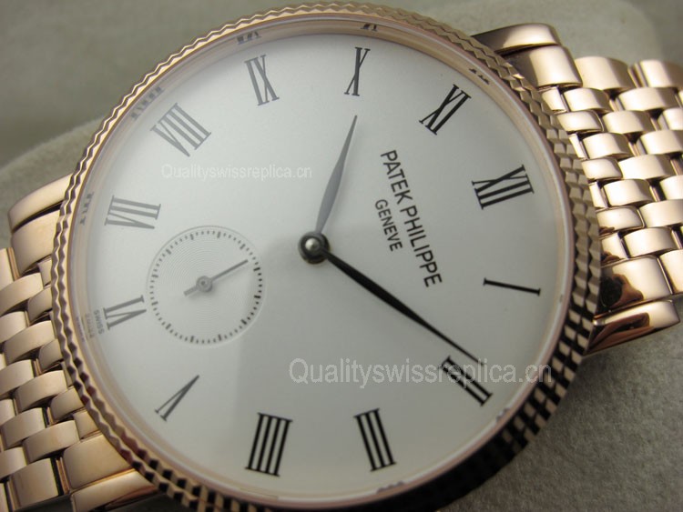 Patek Philippe Calatrava Roman Marker Rose Gold Swiss 2824 Automatic Watch 