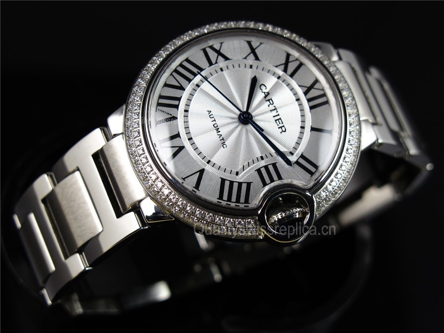 Cartier Ballon Bleu Swiss Automatic Ladies Watch WE9009Z3 Diamonds Bezel