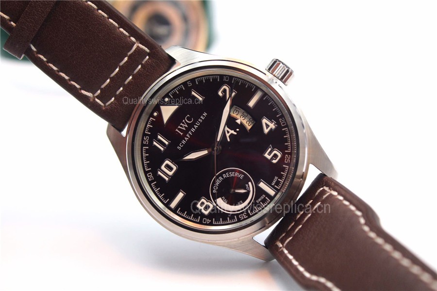 IWC Polit Antoine de Saint Exupery Swiss Automatic Watch-Brown Dial/ Brown Leather Strap IW320104