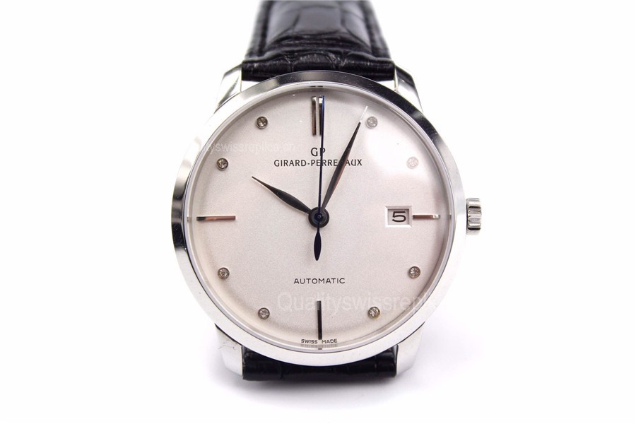 Girard Perregaux 1966 Swiss Automatic Watch-White Dial Leather Strap