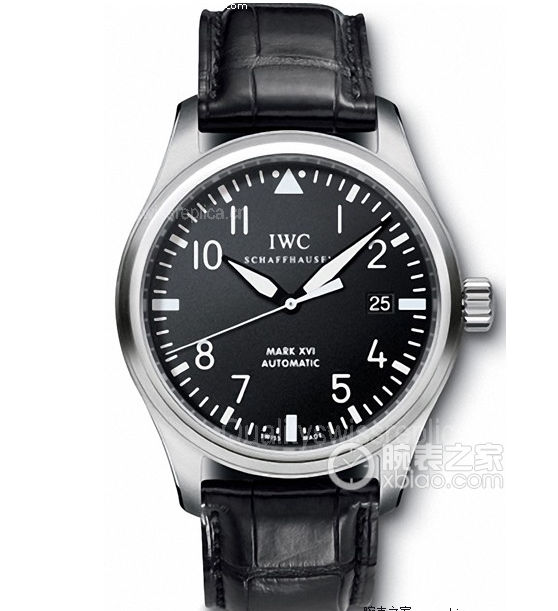 IWC Pilot Mark XVI Automatic Watch IW325501-Black Dial-Black Leather Strap 