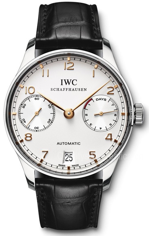 IWC Portuguese 7 Days Swiss Automatic Man Watch IW500114-White Dial Black Leather Strap